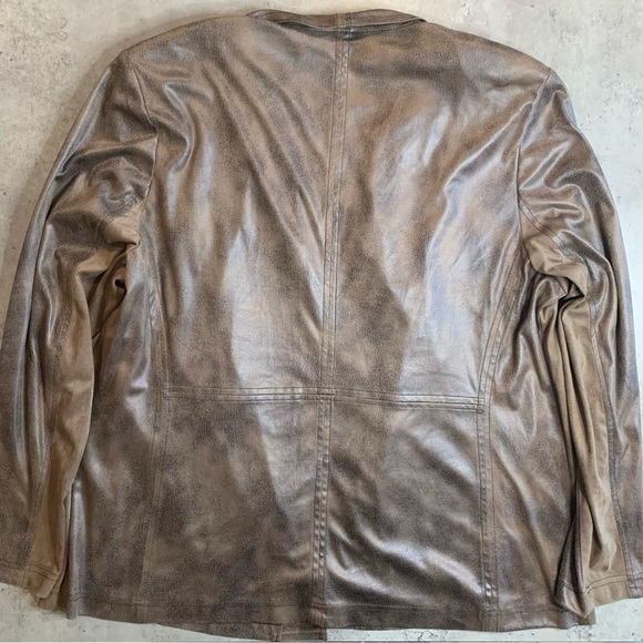 Alia Two Tone Faux Suede Open Blazer with Shoulder Pads, Size 18 - Picture 2 of 6